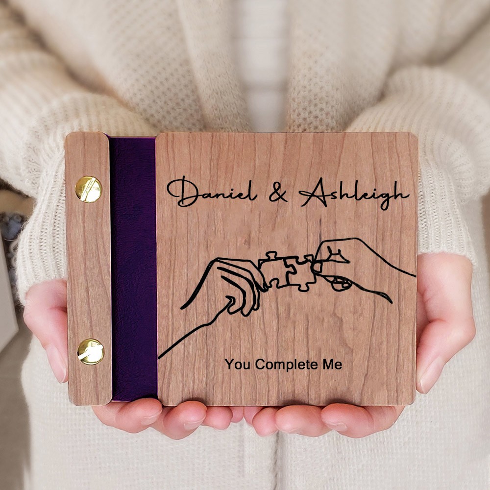 Personalized Wooden Photo Album Valentine's Day Anniversary Gift