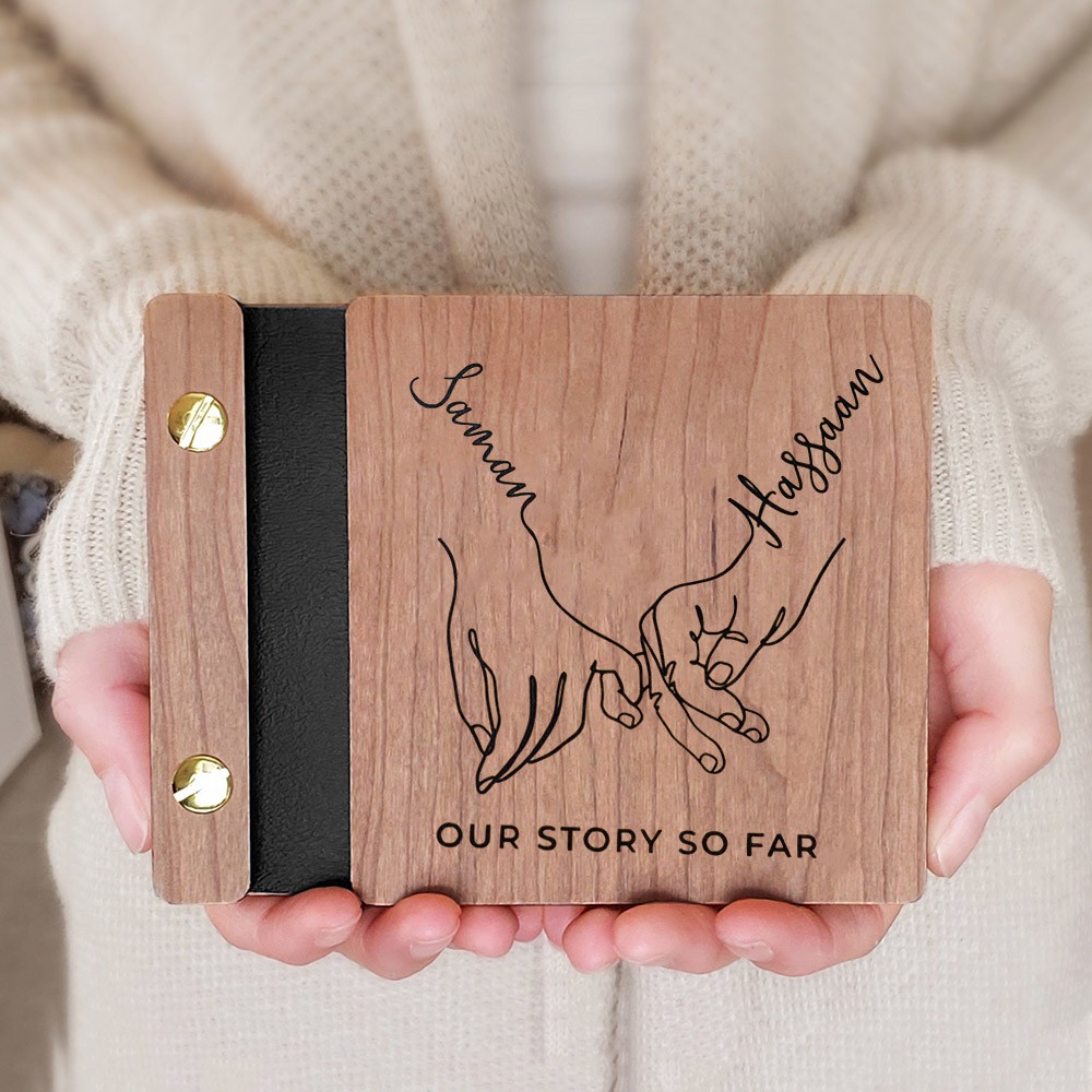 Personalized Wooden Photo Album Valentine's Day Anniversary Gift