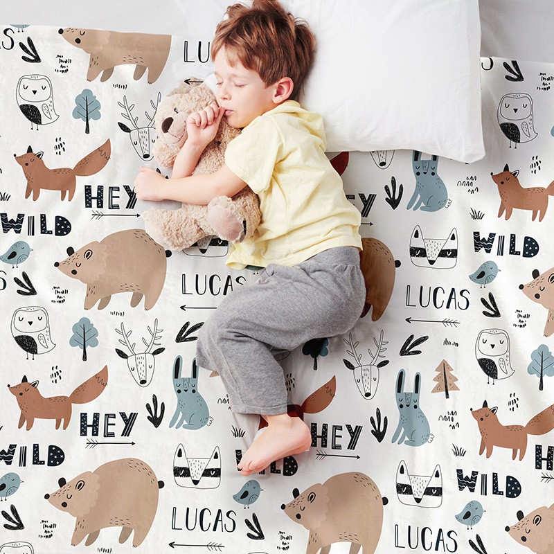 Personalize Kids Construction Toy Design Blanket baby shower Gift