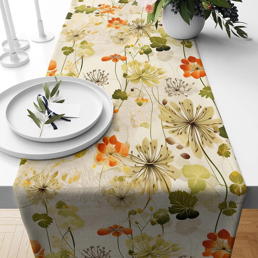 Floral Table Runner Flowers Print Table Runner Floral Rose Table Decoration Family Party Decor
