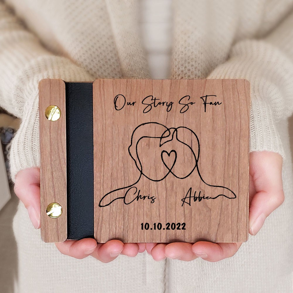 Personalized Wooden Photo Album Valentine's Day Anniversary Gift