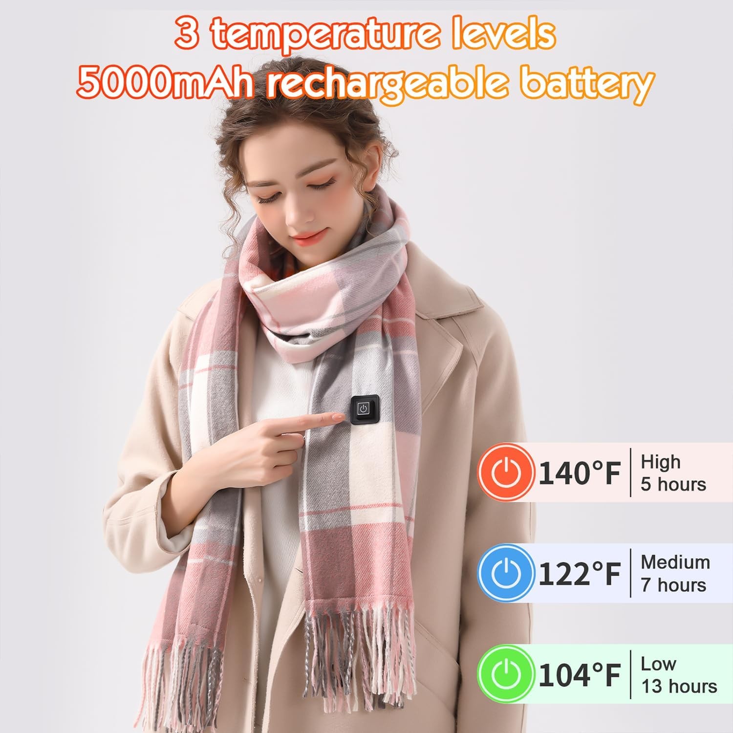 Intelligent Electric Heating Scarf Rechargeable Neck Warmer For Women