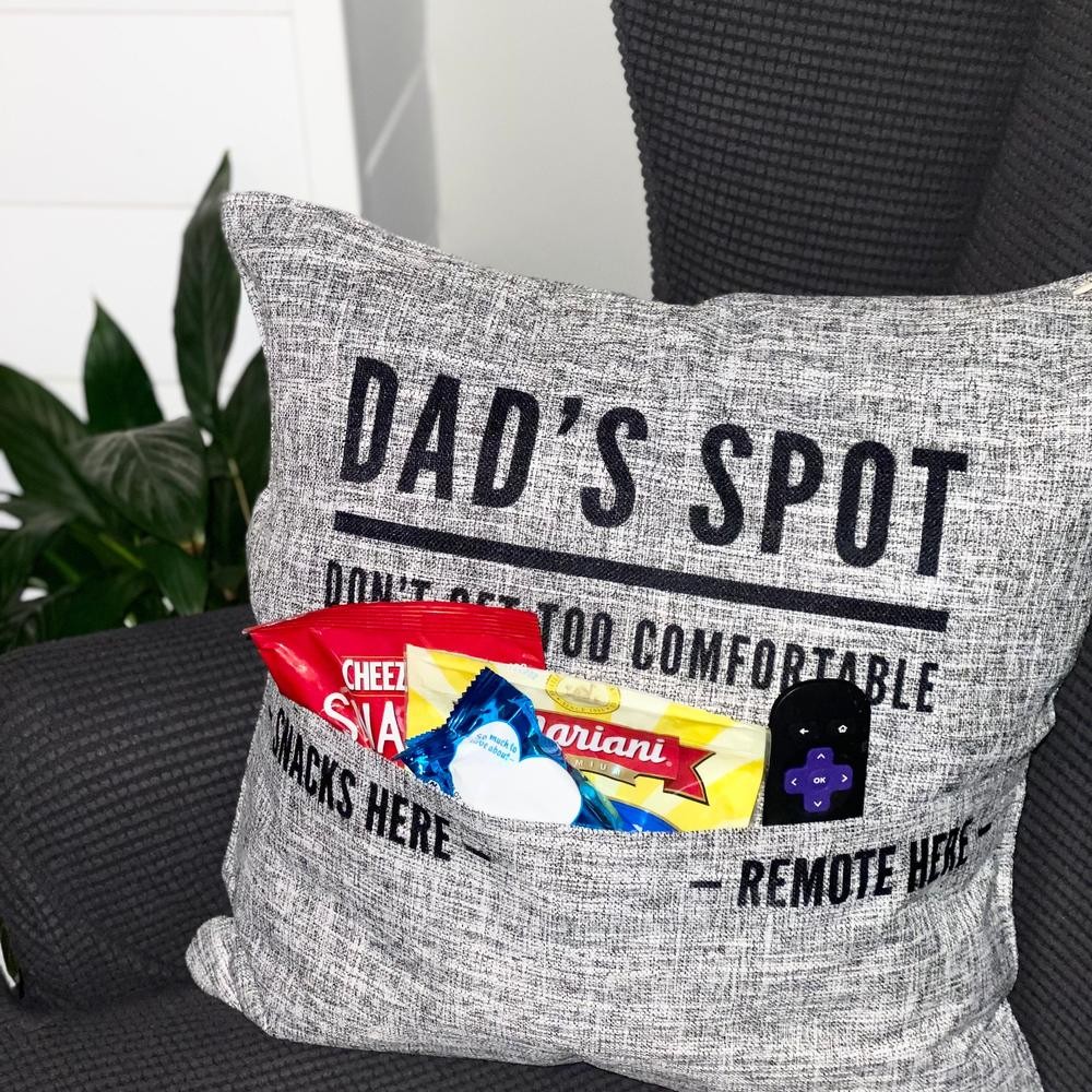 Personalized Dad Pocket Pillow Cover Fathers Day Papa Throw Pillow Father's Day Gift