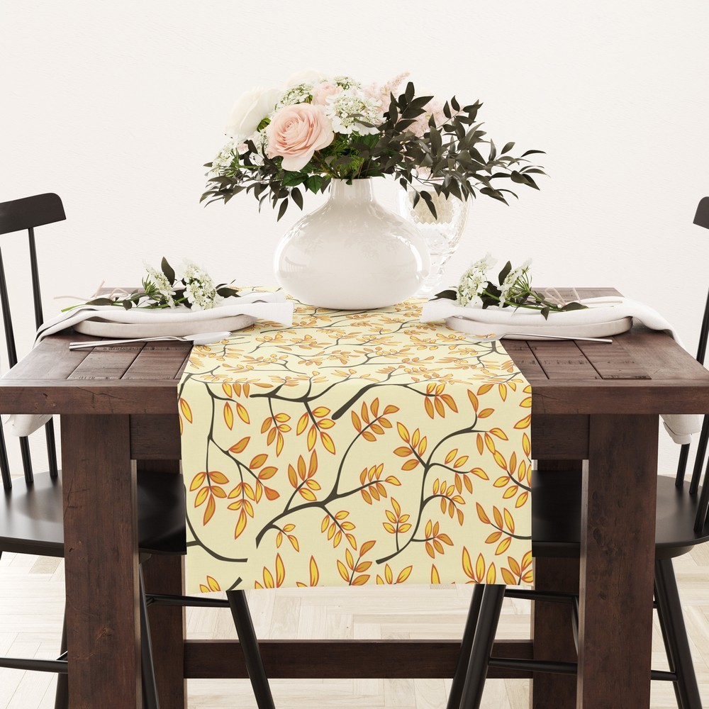 Fall Leaves Table Runner Autumn Party Table Runner Thanksgiving Gift Table Decoration Family Party Decor