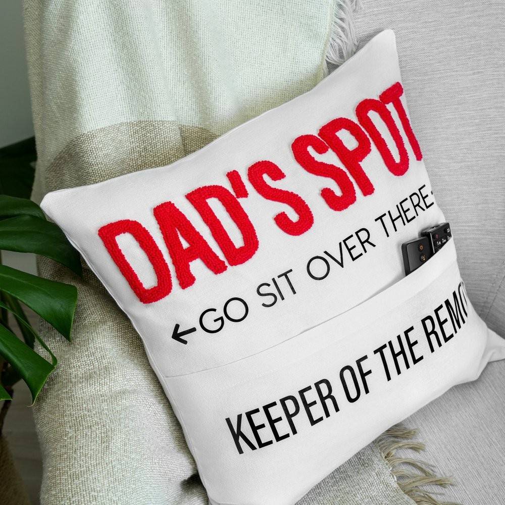 Personalized Embroidered Dad Pocket Pillow Cover Fathers Day Pop Punch Needle Throw Pillow Father's Day Gift