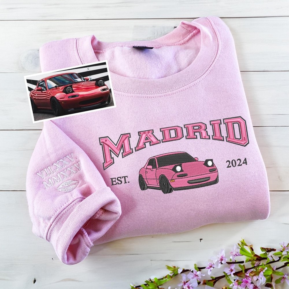 Personalized Embroidered Car Name Photo Hoodie 1st Car Memory Car Lover Gift Fathers Day Gift