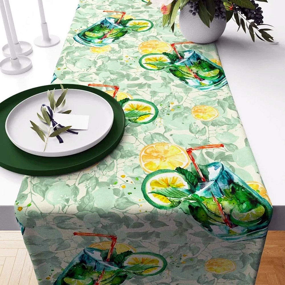 Yellow Lemon Table Runner Farmhouse Lemon Table Runner Party Table Decoration Family Party Decor