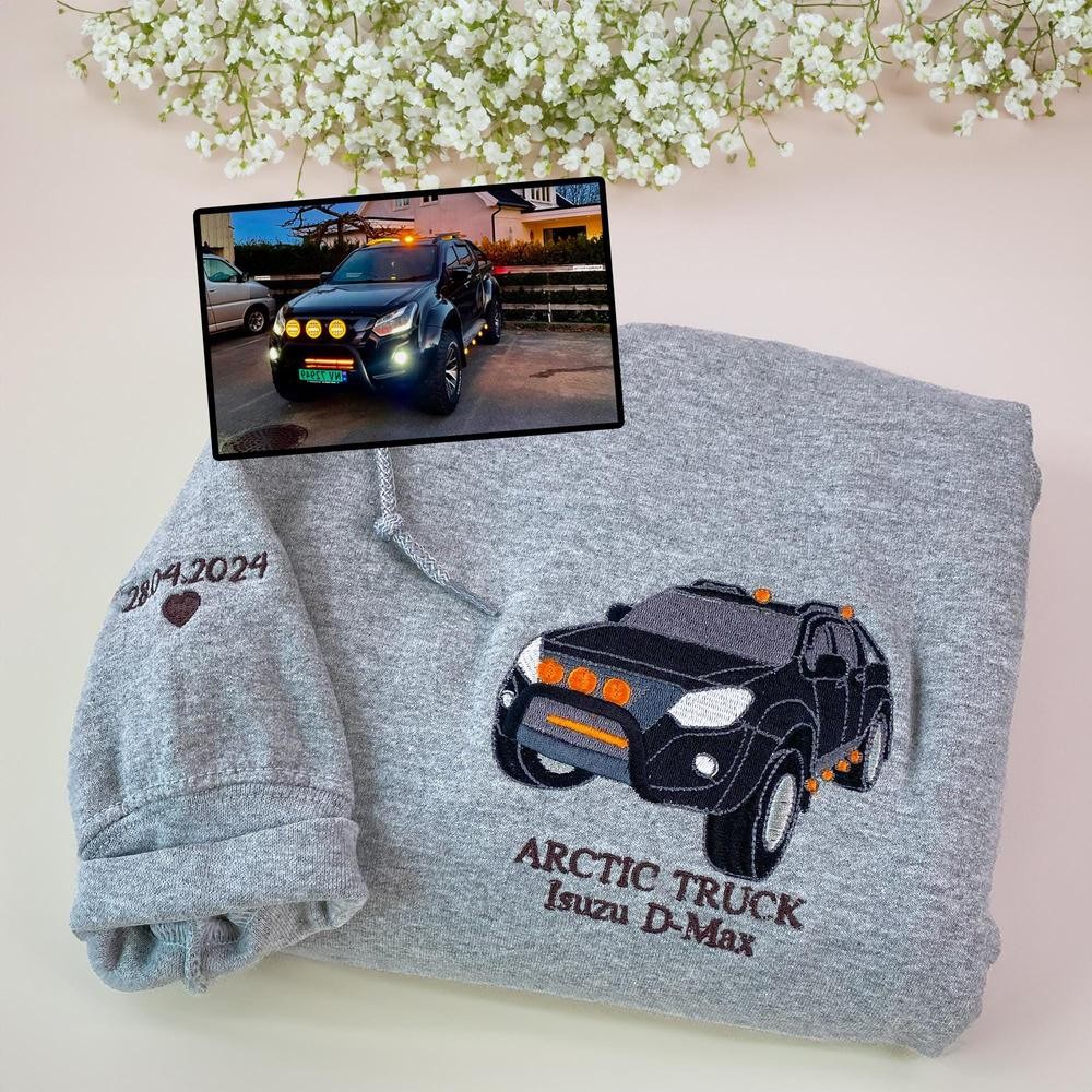Personalized Embroidered Car Photo Hoodie Car Lover Gift Fathers Day Gift