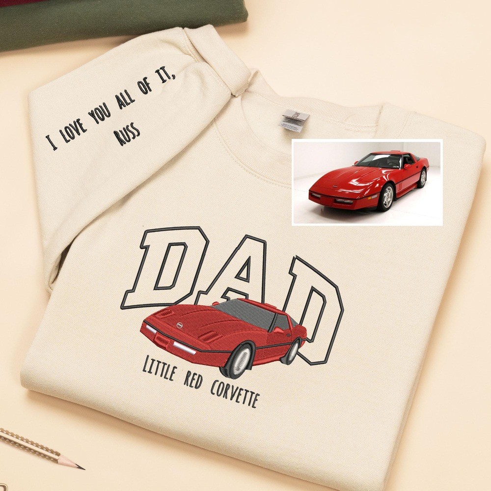 Personalized Embroidered Car Photo Hoodie Car Lover Gift Fathers Day Gift