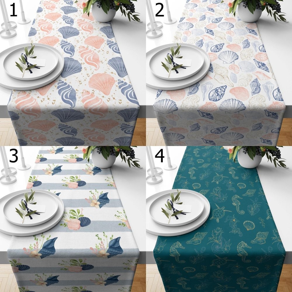 Nautical Starfish Table Runner Coastal Decor Table Runner Coastal Elegance Table Decoration Beach House Dining Party Decor