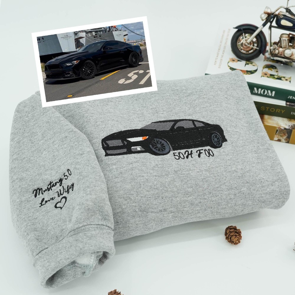 Personalized Embroidered Car Photo Hoodie Car Lover Gift Fathers Day Gift