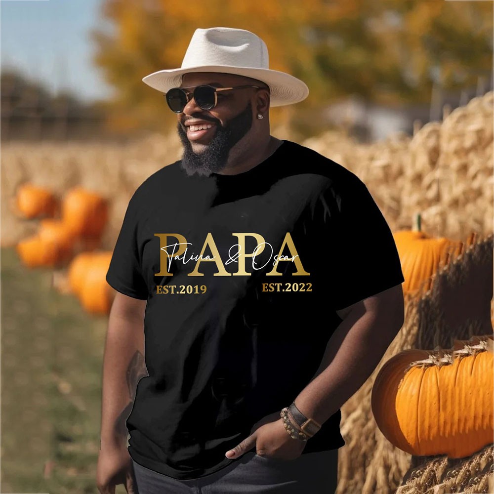 Personalized PAPA DAD T-shirt Sweatshirt Hoodie with Kid's Names Father's Day Gift Cool Dad Gift