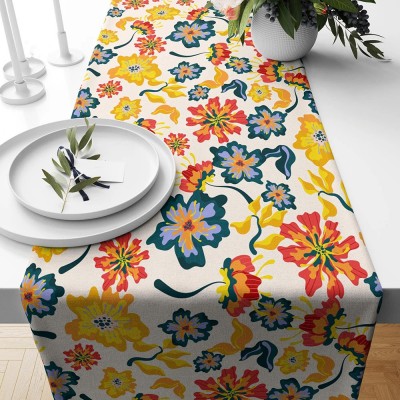 Floral Table Runner Flowers Print Table Runner Floral Rose Table Decoration Family Party Decor