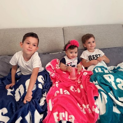 Personalized High Quality Super Soft Name Family Blanket Birthday Christmas Gift for Kid Family