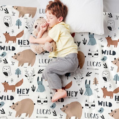 Personalize Kids Construction Toy Design Blanket baby shower Gift