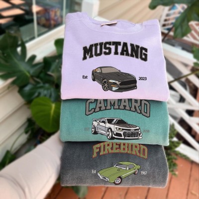 Personalized Embroidered Car Name Photo Hoodie Car Lover Gift Fathers Day Gift