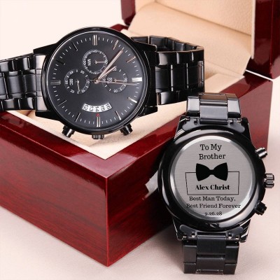 Personalized Luxurious Watches for Men Meaningful Present for Groomsmen Best Man Thank You Gift