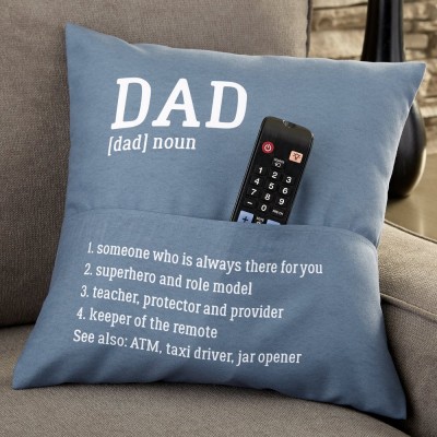 Personalized Dad Pocket Pillow Cover Fathers Day Papa Throw Pillow Father's Day Gift