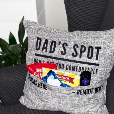 Personalized Dad Pocket Pillow Cover Fathers Day Papa Throw Pillow Father's Day Gift