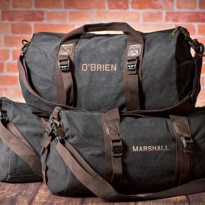 Personalized Groomsmen Gift Embroidered Name Duffel Bag Honeymoon Travel Bag Weekender Bag Groomsmen Proposal Gift