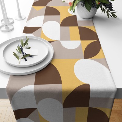 Retro Mid Century Modern Geometric Runner Retro Party Table Runner 70s Table Decoration Family Party Decor