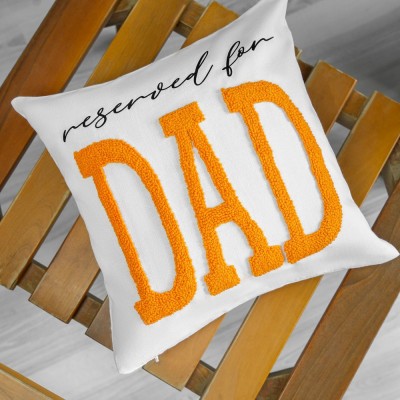Personalized Embroidered Dad Pillow Cover Fathers Day Pop Punch Needle Throw Pillow Father's Day Gift