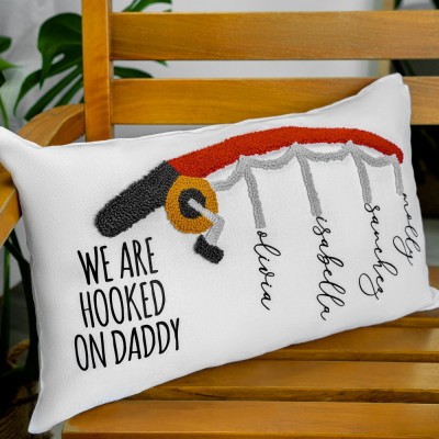 Personalized Embroidered Granddad Pillow Cover Fathers Day Daddy Punch Needle Throw Pillow Father's Day Gift