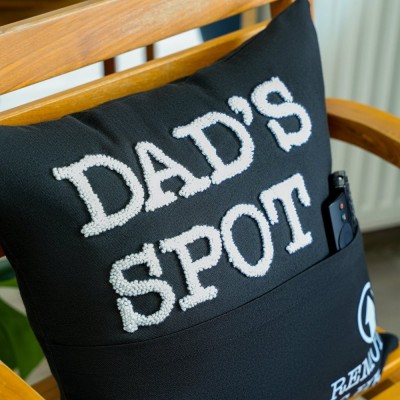 Personalized Embroidered Dad Pocket Pillow Cover Fathers Day Pop Punch Needle Throw Pillow Father's Day Gift