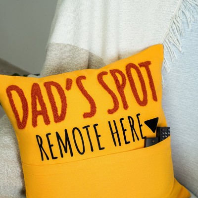 Personalized Embroidered Dad Pocket Pillow Cover Fathers Day Pop Punch Needle Throw Pillow Father's Day Gift