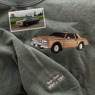Personalized Embroidered Car Photo Hoodie Car Lover Gift Fathers Day Gift