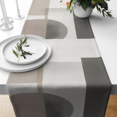 Minimalist Abstract Table Runner Retro Mid Century Party Table Runner Geometric Table Decoration Family Party Decor