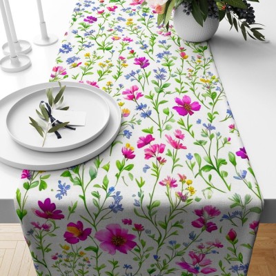 Spring Flowers Table Runner Daisy Floral Print Table Runner Wildflowers Table Decoration Family Party Decor