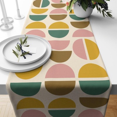 Orange Retro Mid Century Table Runner Summer Party Table Runner Party Table Decoration Family Party Decor