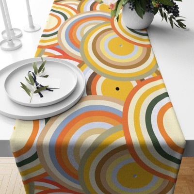 Orange Retro Mid Century Table Runner Summer Party Table Runner Party Table Decoration Family Party Decor