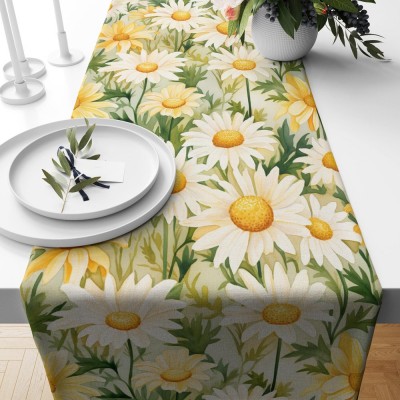 Spring Flowers Table Runner Daisy Floral Print Table Runner Wildflowers Table Decoration Family Party Decor