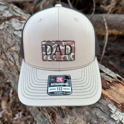 Personalized Dad Patch Trucker Hats EST Year Hats Gift For Husband Grandpa New Dad Gift