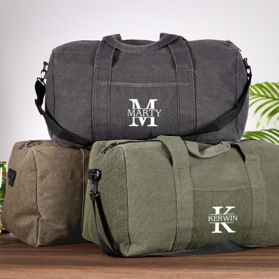 Personalized Groomsmen Name Duffel Bag Honeymoon Travel Bag Weekender Bag Groomsman Gift For Him