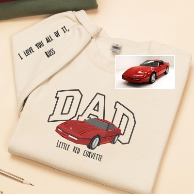 Personalized Embroidered Car Photo Hoodie Car Lover Gift Fathers Day Gift