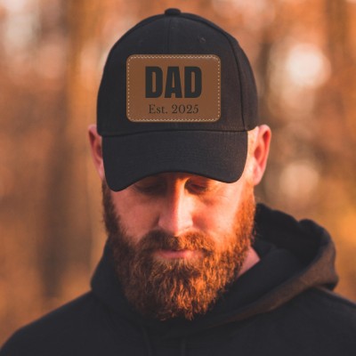 Personalized Dad Patch Trucker Hats EST Year Hats Fathers Day Hat New Dad Gift