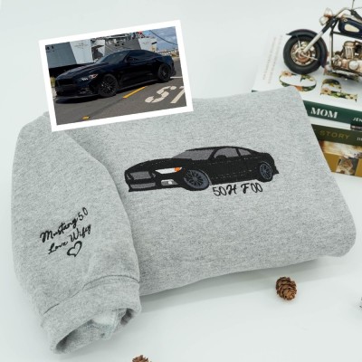 Personalized Embroidered Car Photo Hoodie Car Lover Gift Fathers Day Gift